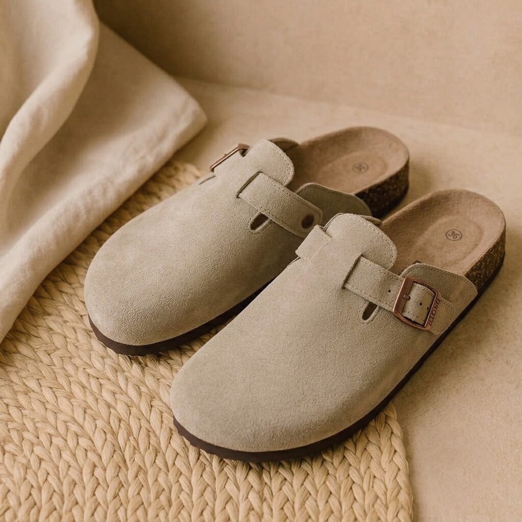 Comfort Suede and Cork Clogs Comfort Suede and Cork Clogs Blue Wolf Store 
