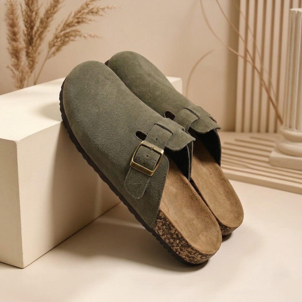 Comfort Suede and Cork Clogs Comfort Suede and Cork Clogs Blue Wolf Store 