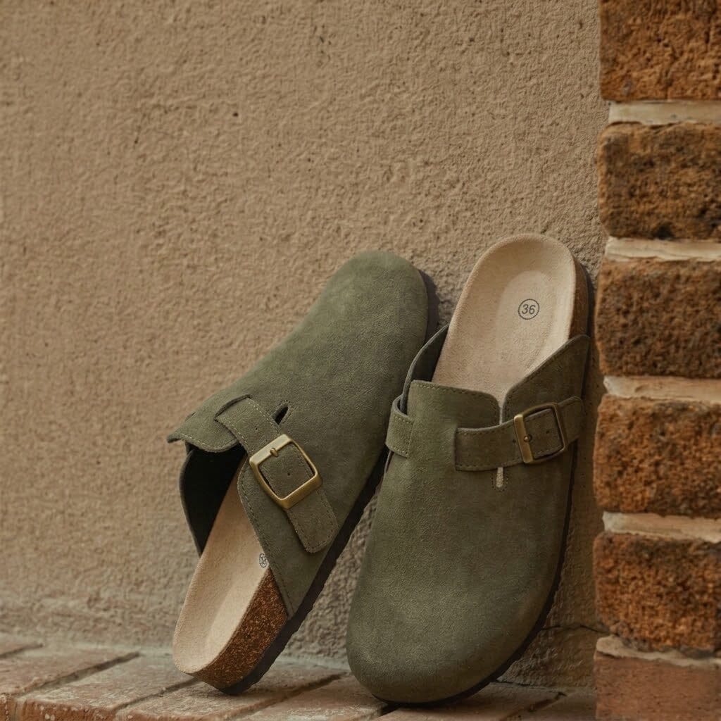 Comfort Suede and Cork Clogs Comfort Suede and Cork Clogs Blue Wolf Store 