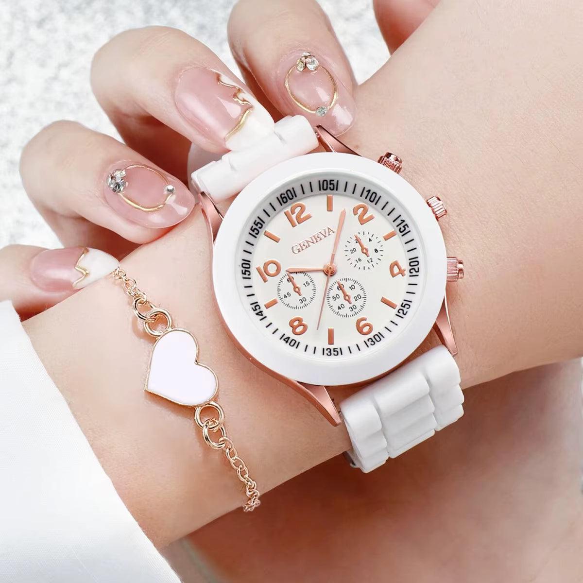 Complete Set Women's Watch with Bracelet, Earrings, and Necklace Complete Set Women's Watch with Bracelet Blue Wolf Store 