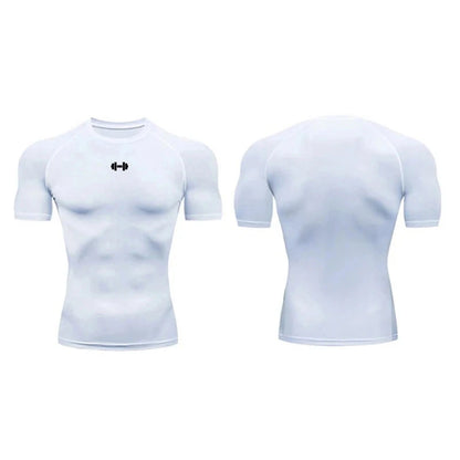Compression T Shirt Men Summer Sportswear Running T-shirt Elastic Quick Dry Sport Tops Tee Athletic Gym Workout Shirts Men Blue Wolf Store 