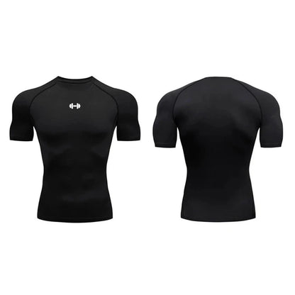 Compression T Shirt Men Summer Sportswear Running T-shirt Elastic Quick Dry Sport Tops Tee Athletic Gym Workout Shirts Men Blue Wolf Store 