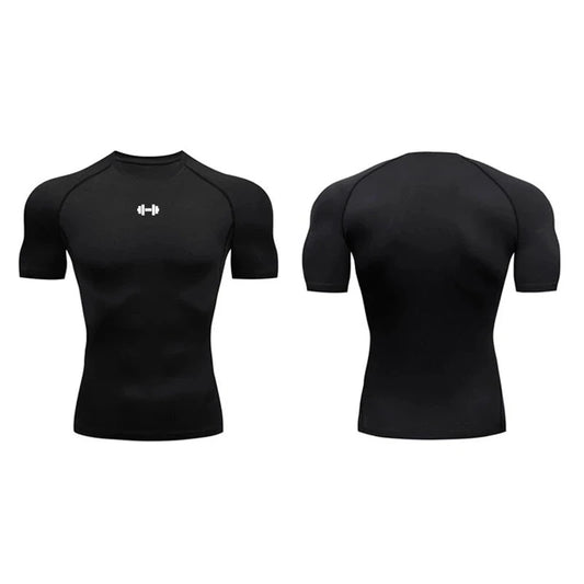 Compression T Shirt Men Summer Sportswear Running T-shirt Elastic Quick Dry Sport Tops Tee Athletic Gym Workout Shirts Men Blue Wolf Store 