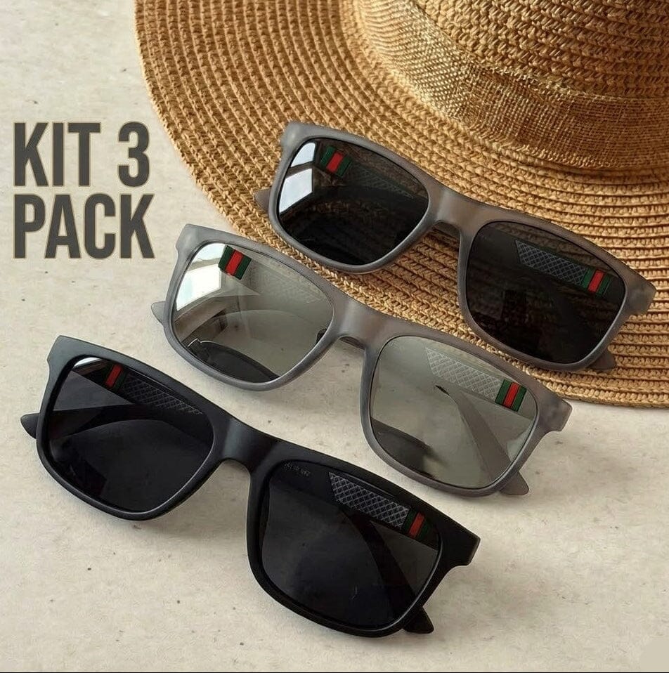Dominare – Set of 3 Vintage Polarized Sunglasses Dominare – Set of 3 Vintage Polarized Sunglasses Blue Wolf Store 