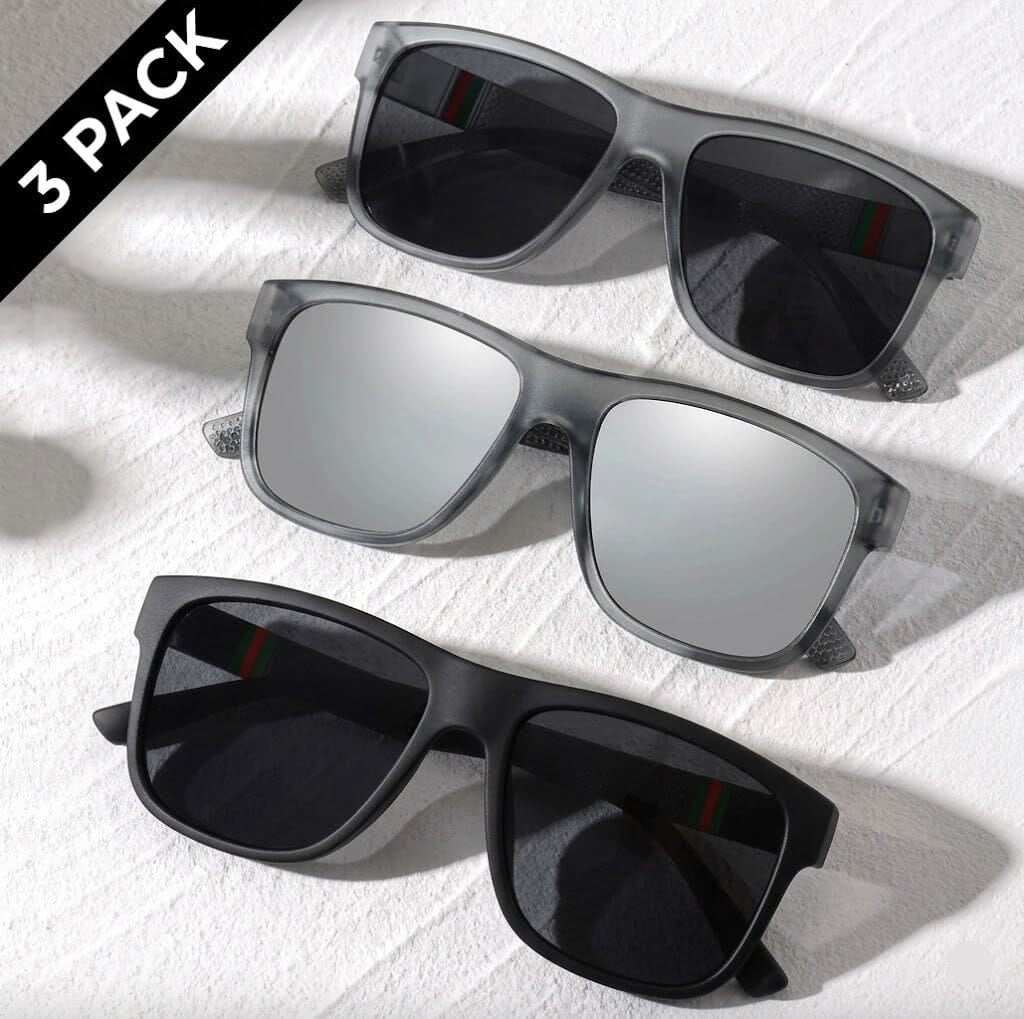 Dominare – Set of 3 Vintage Polarized Sunglasses Dominare – Set of 3 Vintage Polarized Sunglasses Blue Wolf Store 