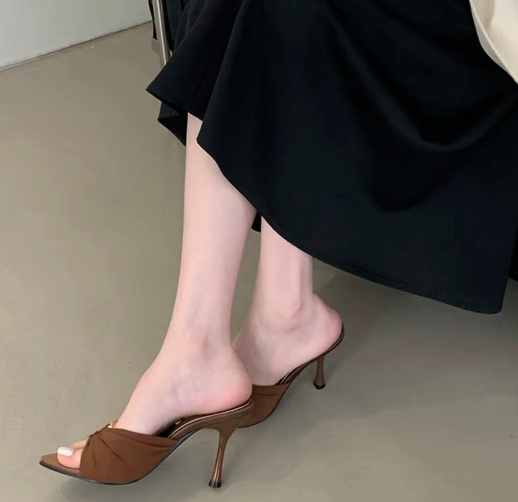 Eilyken Summer Woman Slippers Fashion Open Toe Thin High Heels Shoes Street Style Stripper Party Slides Zapatos De Mujer Blue Wolf Store 