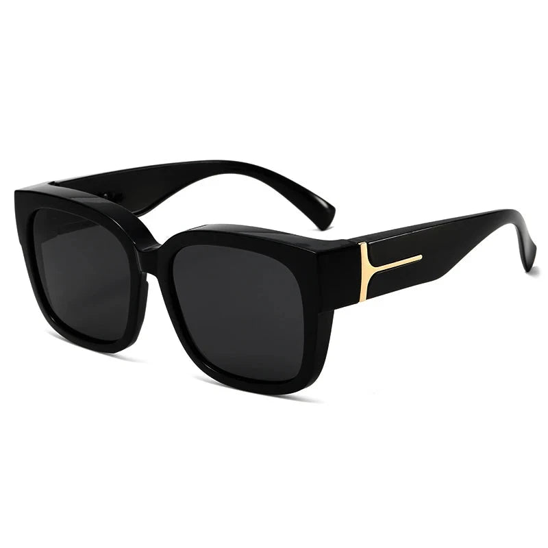 Fashion Fit Over Sunglasses Men Women Polarized UV400 Cover Over Prescription Glasses Driving Fishing Shades Blue Wolf Store C1 Black 