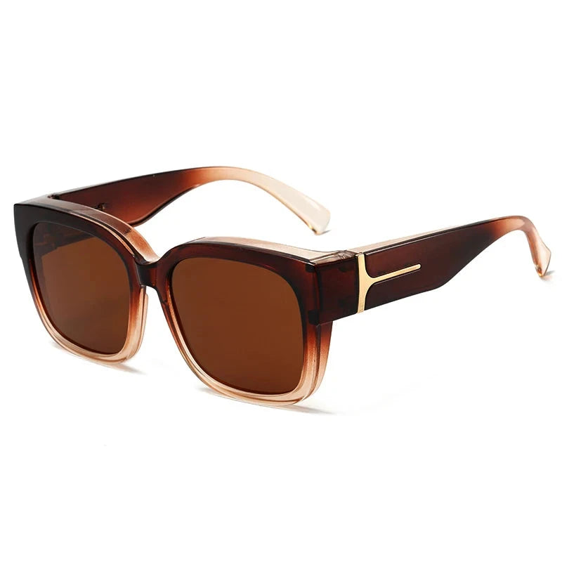 Fashion Fit Over Sunglasses Men Women Polarized UV400 Cover Over Prescription Glasses Driving Fishing Shades Blue Wolf Store C2 Brown 