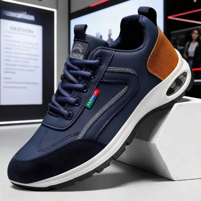 Fashion Sneakers for Men Non Slip Shoes Suede Detailing Outdoor Versatile Lace Up Platform Shoes Spring and Autumn Sports Shoes Blue Wolf Store Blue 43 