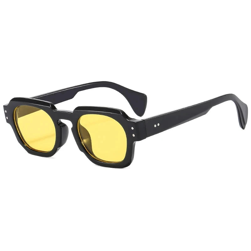 Fashion Square Women Luxury Brand Sunglasses Retro Designer Men Trending Black Grey Sun Glasses Shades UV400 Blue Wolf Store show as picture black yellow 