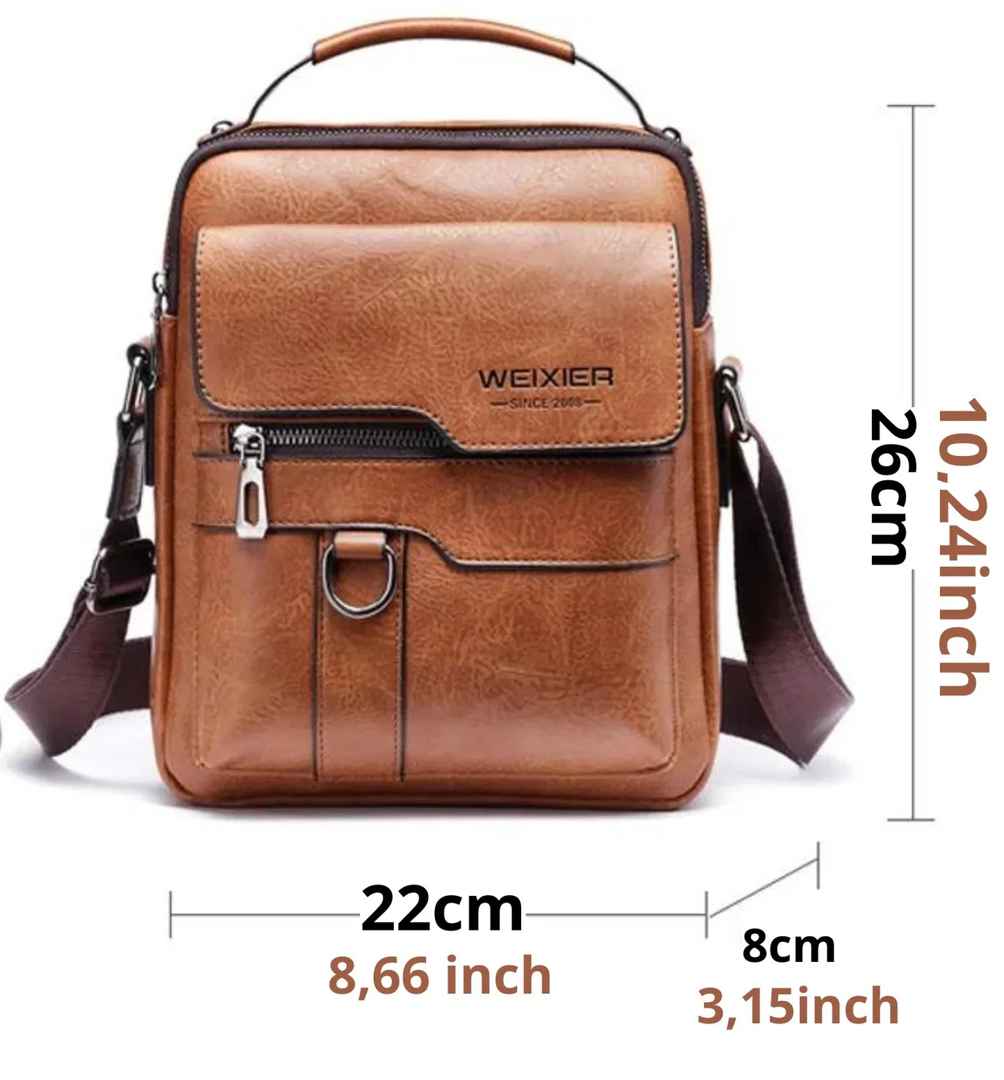 Forgeweix Men's Leather Crossbody Bag Forgeweix Men's Leather Crossbody Bag Blue Wolf Store 
