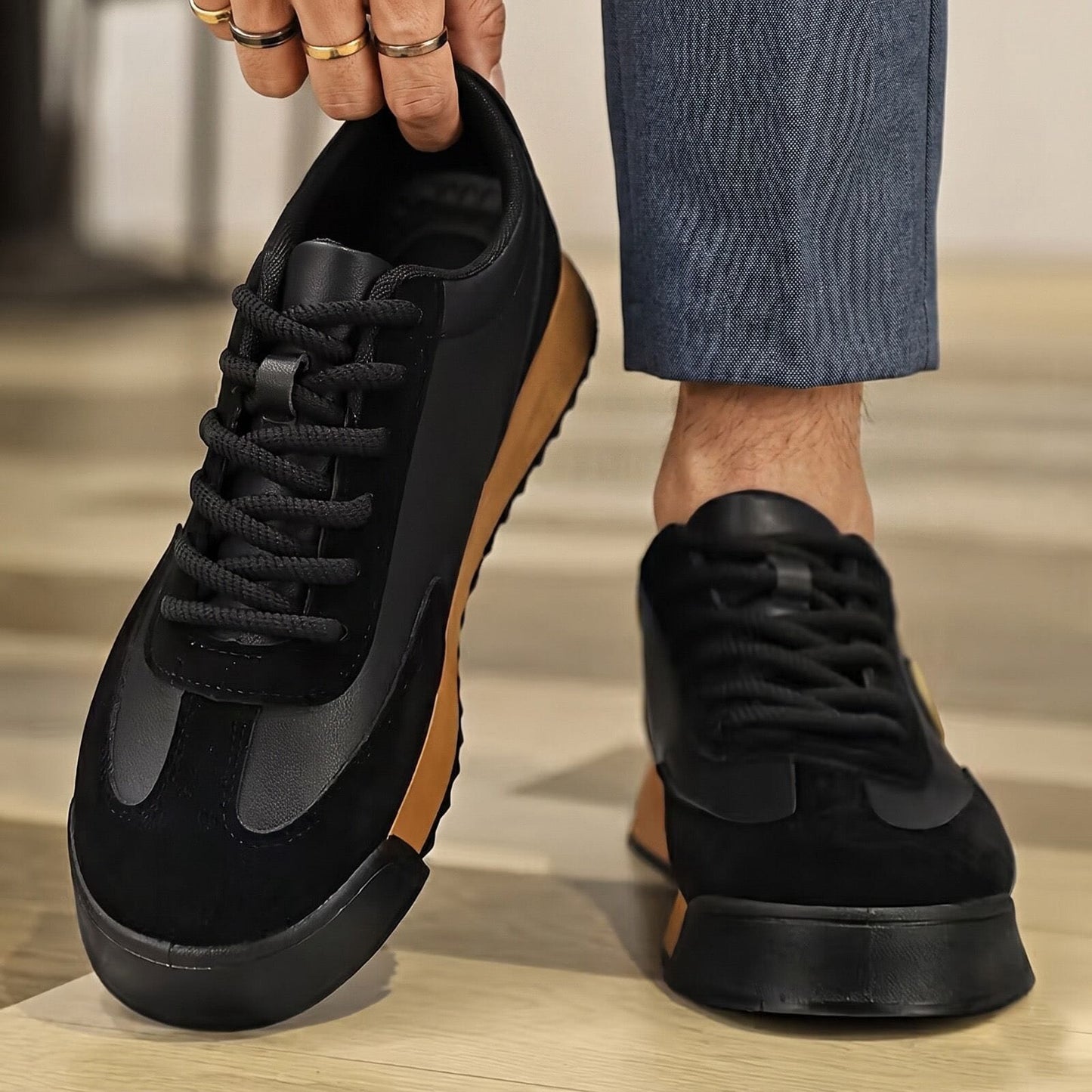 GIORANZ – Versatile Leather Sneakers GIORANZ – Versatile Leather Sneakers Blue Wolf Store 