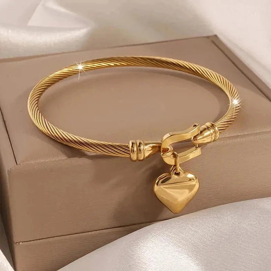 Golden-Heart 18k Gold Plated Women's Bracelets Golden-Heart 18k Gold Plated Women's Bracelets Blue Wolf Store Gold 