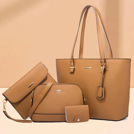 Bolsos de mano y de hombro para mujer en piel - Set de 3 piezas 