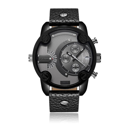 Heritage Leather Men's Watch Heritage Leather Men's Watch Blue Wolf Store Black 