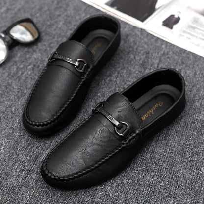 High Quality Leather Men Casual Shoes Comfortable Light Men Loafers Formal Men Dress Shoes Breathable Slip on Men Driving Shoes Blue Wolf Store 