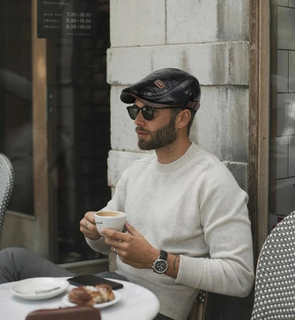 High Quality Trendy Leather Beret High Quality Trendy Leather Beret Blue Wolf Store 