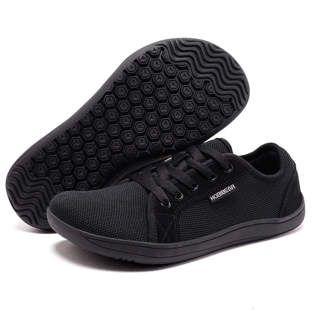 HOBIBEAR Unisex Wide Toe Barefoot Shoes for Men Women Outdoor Trail Running Minimalist Walking Shoes Lightweight and Breathable Blue Wolf Store All Black 38 
