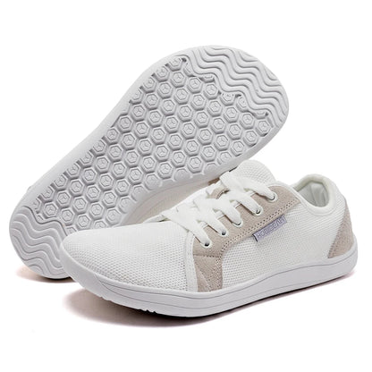 HOBIBEAR Unisex Wide Toe Barefoot Shoes for Men Women Outdoor Trail Running Minimalist Walking Shoes Lightweight and Breathable Blue Wolf Store White 37 
