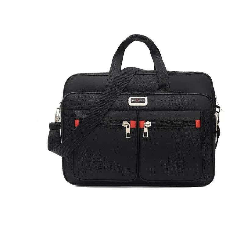 HOMEFISH Men Large Capacity Business Briefcase Portable Versatile Shoulder Bag Multiple Pockets Handbag for Business & Casual Blue Wolf Store Black1 