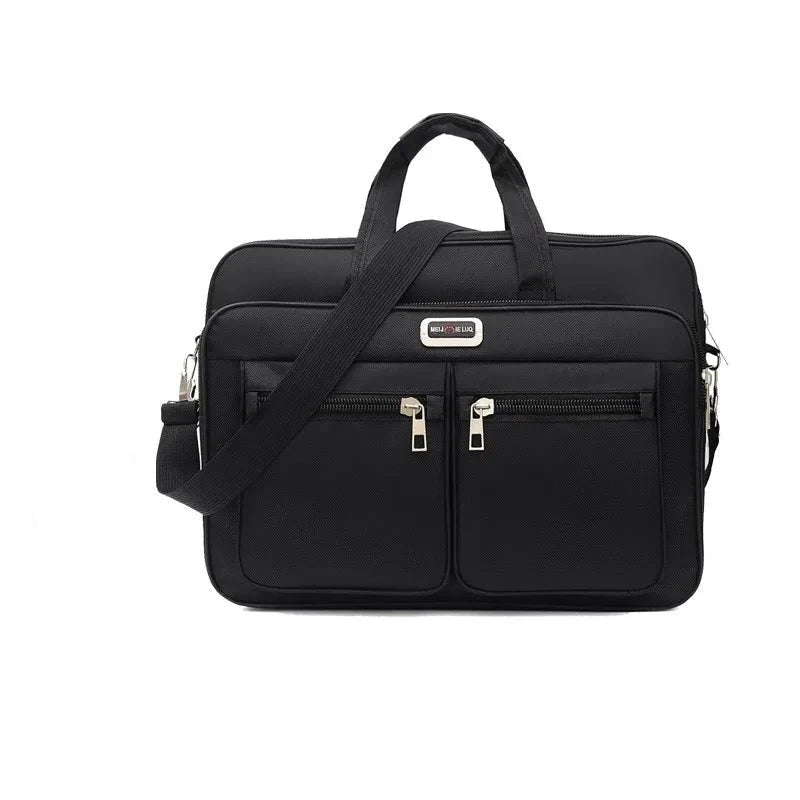 HOMEFISH Men Large Capacity Business Briefcase Portable Versatile Shoulder Bag Multiple Pockets Handbag for Business & Casual Blue Wolf Store Black2 