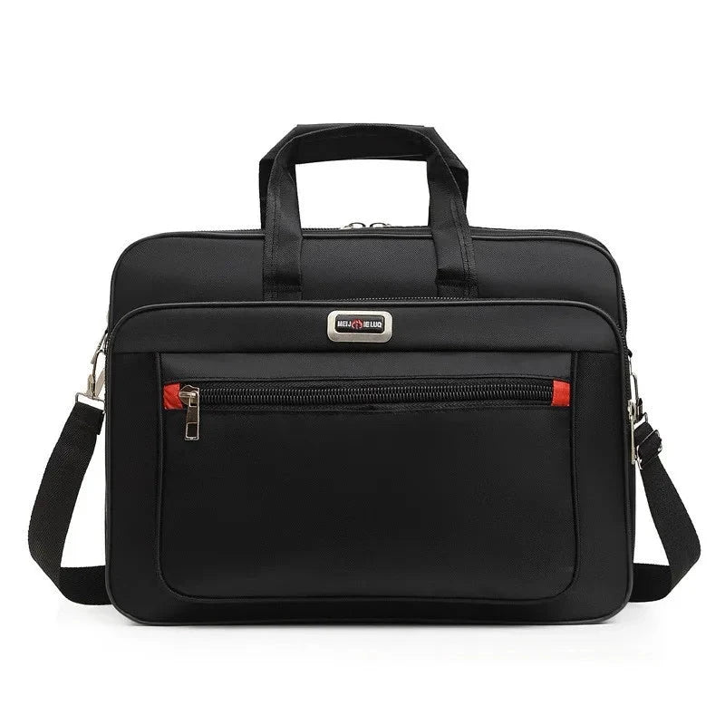 HOMEFISH Men Large Capacity Business Briefcase Portable Versatile Shoulder Bag Multiple Pockets Handbag for Business & Casual Blue Wolf Store Black3 
