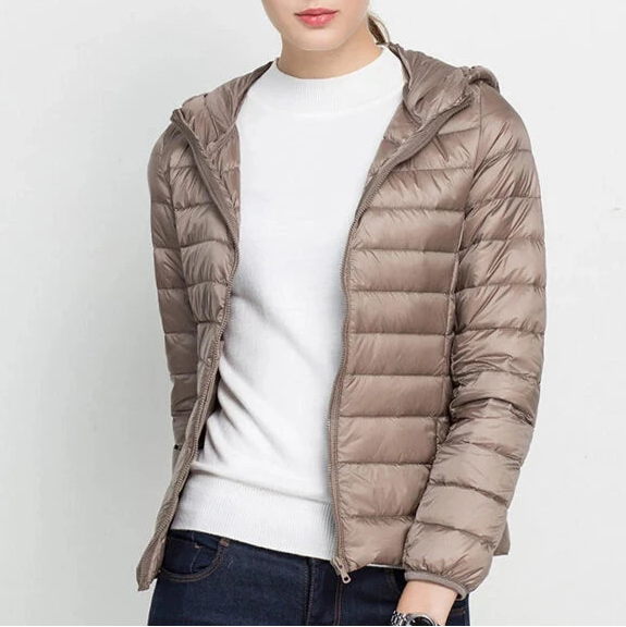 Johnature 2025 New Women Coat Autumn Winter White Duck Down Jacket Solid Colors Warm Slim Zipper Fashion Light Down Coat Blue Wolf Store 