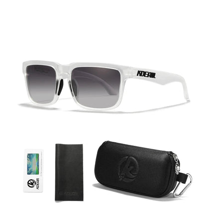 KDEAM Men's Polarized Sunglasses Square Casual Outdoors Sun Glasses Women Unisex Sunglass For Couple With Zipper Case Blue Wolf Store C32 gradient gray 