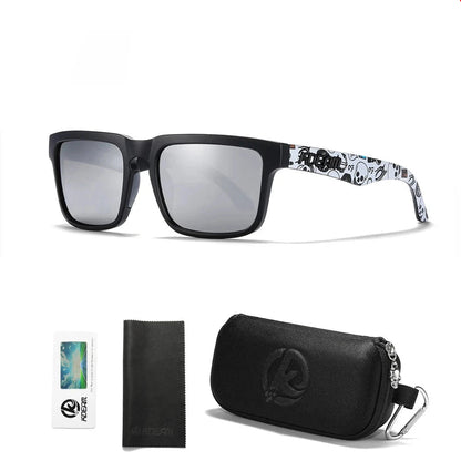 KDEAM Men's Polarized Sunglasses Square Casual Outdoors Sun Glasses Women Unisex Sunglass For Couple With Zipper Case Blue Wolf Store C4 mirrored silver 