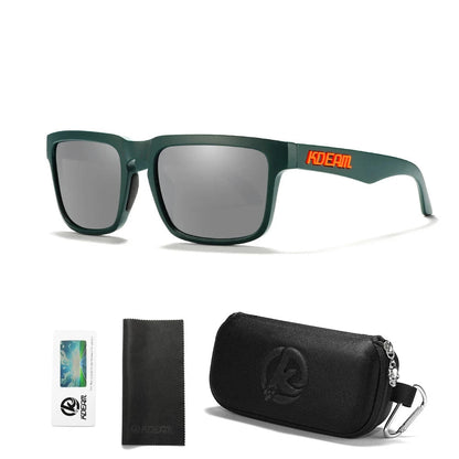 KDEAM Men's Polarized Sunglasses Square Casual Outdoors Sun Glasses Women Unisex Sunglass For Couple With Zipper Case Blue Wolf Store C44 smoky gray 