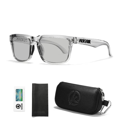 KDEAM Men's Polarized Sunglasses Square Casual Outdoors Sun Glasses Women Unisex Sunglass For Couple With Zipper Case Blue Wolf Store C52 photochromic 