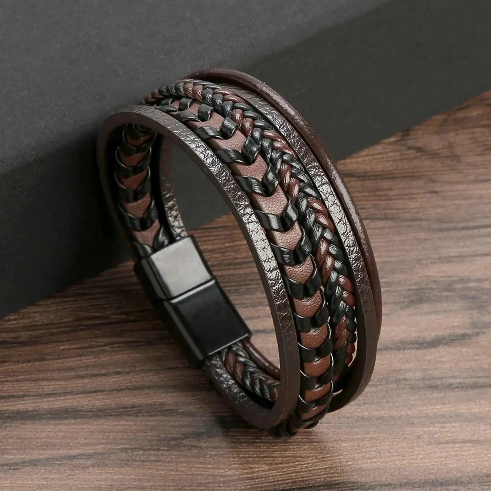 Klaiven – Aesthetic Leather Bracelet Blue Wolf Store 