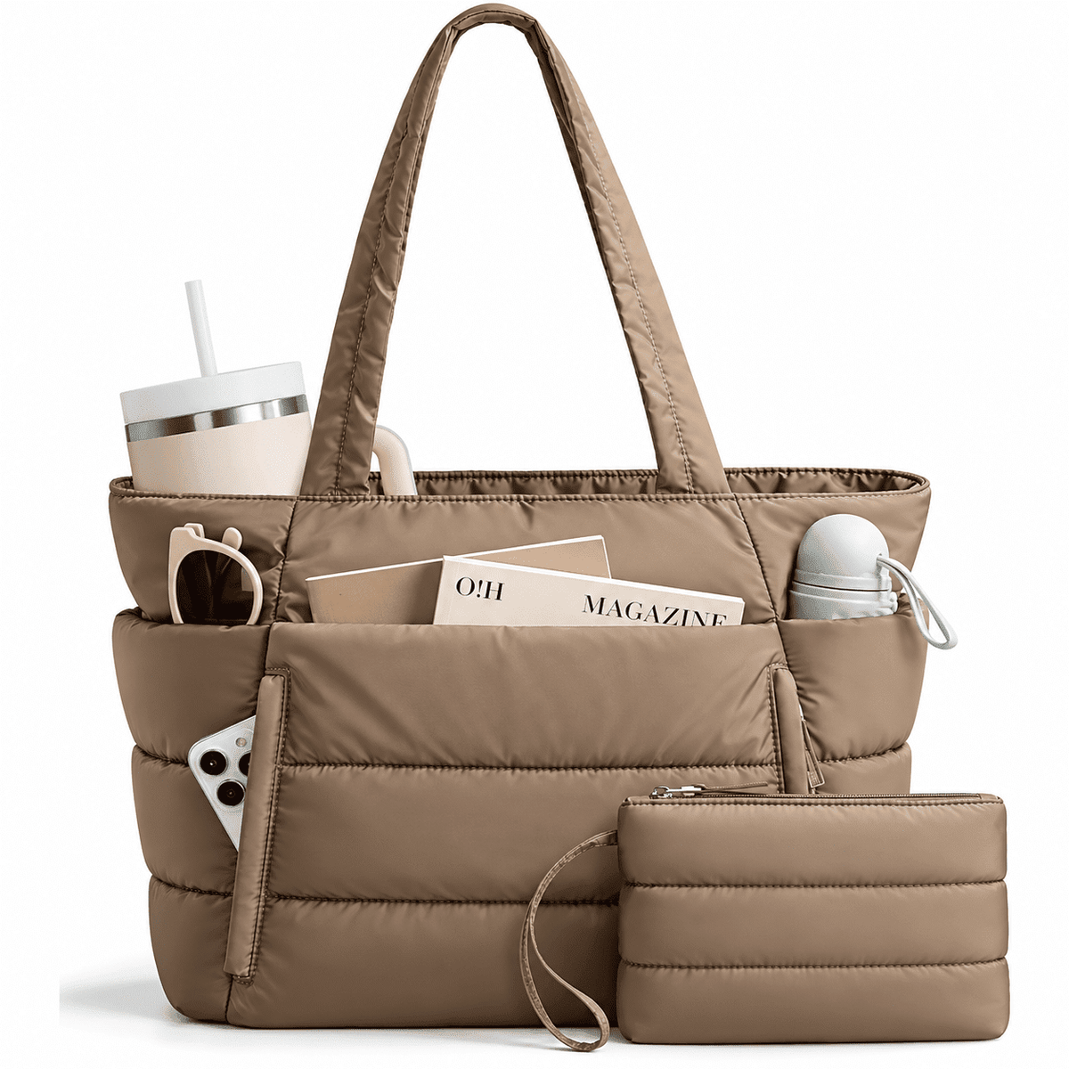 LAVENNE – Women's Quilted Tote Bag, 20L Large Capacity, Multiple Compartments & Water Resistance LAVENNE – Women's Quilted Tote Bag with Elegant Design, 20L Large Capacity, Multiple Compartments & Water Resistance 