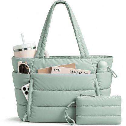 LAVENNE – Women's Quilted Tote Bag, 20L Large Capacity, Multiple Compartments & Water Resistance LAVENNE – Women's Quilted Tote Bag with Elegant Design, 20L Large Capacity, Multiple Compartments & Water Resistance 