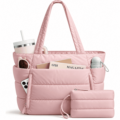 LAVENNE – Women's Quilted Tote Bag, 20L Large Capacity, Multiple Compartments & Water Resistance LAVENNE – Women's Quilted Tote Bag with Elegant Design, 20L Large Capacity, Multiple Compartments & Water Resistance 