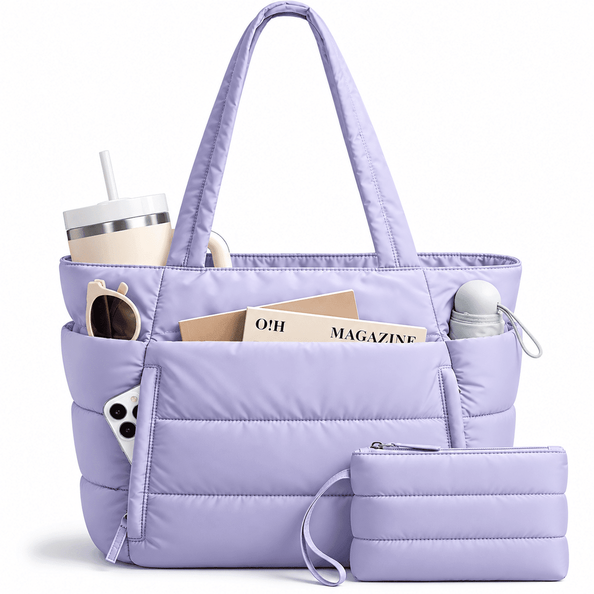 LAVENNE – Women's Quilted Tote Bag, 20L Large Capacity, Multiple Compartments & Water Resistance LAVENNE – Women's Quilted Tote Bag with Elegant Design, 20L Large Capacity, Multiple Compartments & Water Resistance 