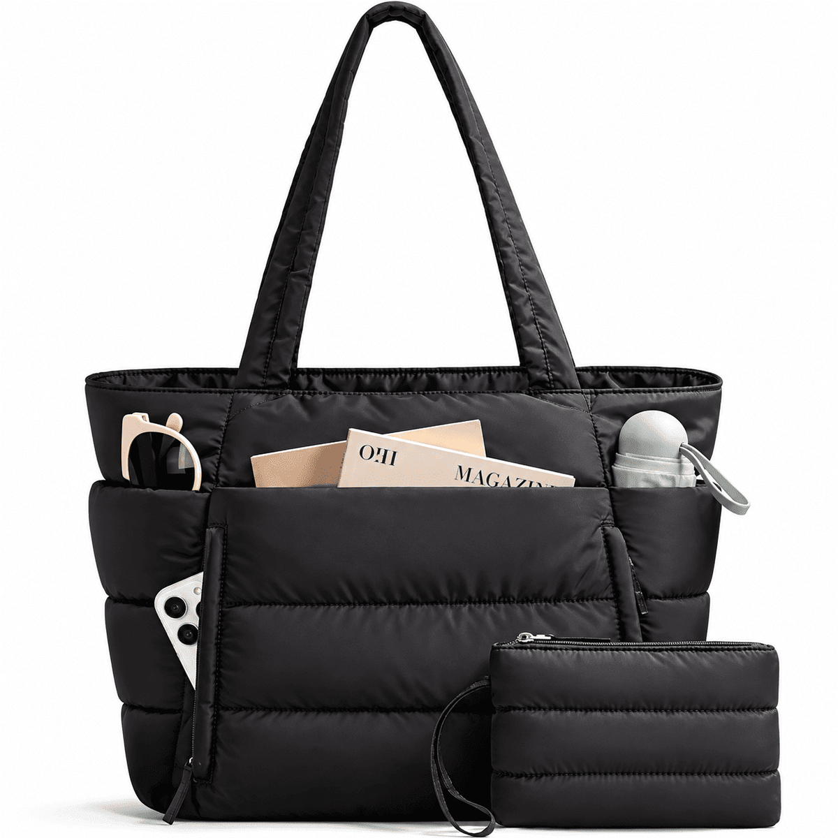 LAVENNE – Women's Quilted Tote Bag, 20L Large Capacity, Multiple Compartments & Water Resistance LAVENNE – Women's Quilted Tote Bag with Elegant Design, 20L Large Capacity, Multiple Compartments & Water Resistance 