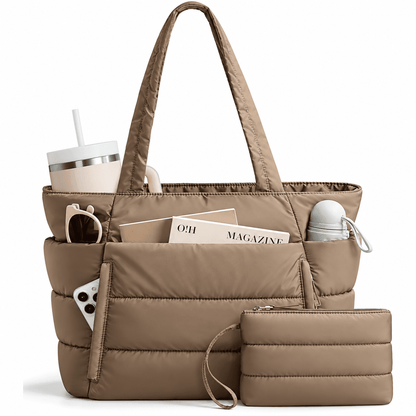 LAVENNE – Women's Quilted Tote Bag, 20L Large Capacity, Multiple Compartments & Water Resistance LAVENNE – Women's Quilted Tote Bag with Elegant Design, 20L Large Capacity, Multiple Compartments & Water Resistance 