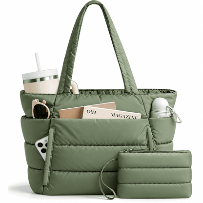 LAVENNE – Women's Quilted Tote Bag, 20L Large Capacity, Multiple Compartments & Water Resistance LAVENNE – Women's Quilted Tote Bag with Elegant Design, 20L Large Capacity, Multiple Compartments & Water Resistance 