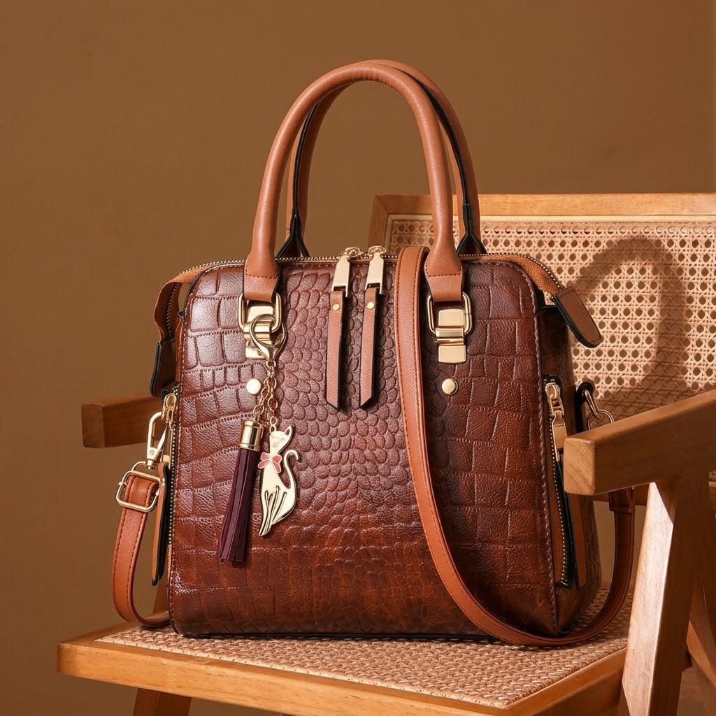 Leather Bag Crocodile Design Leather Bag Crocodile Design Blue Wolf Store 