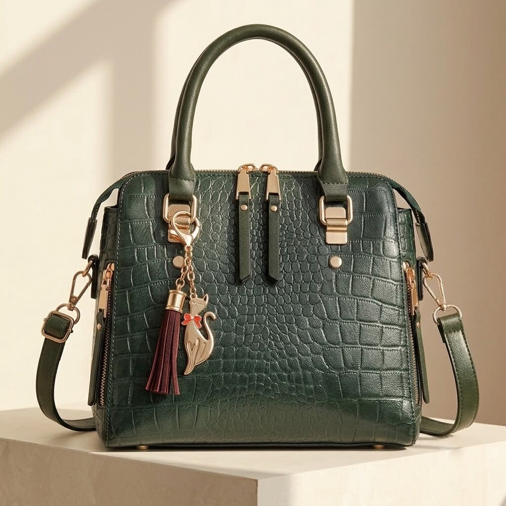 Leather Bag Crocodile Design Leather Bag Crocodile Design Blue Wolf Store 