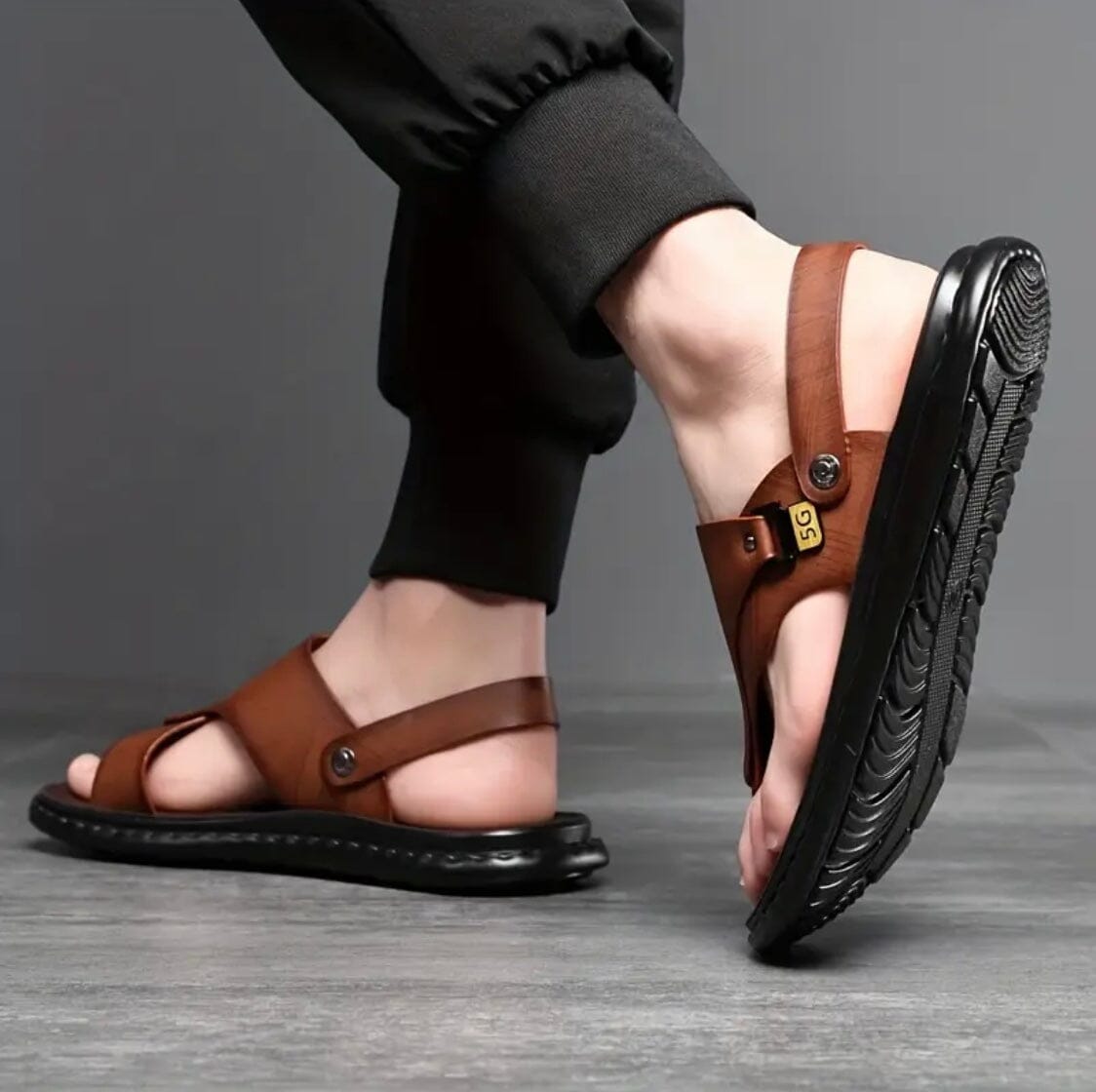 Lucian Leather Grip Sandals Men’s Non-Slip Lucian Vibes Sandals Blue Wolf Store 