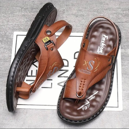 Lucian Leather Grip Sandals Men’s Non-Slip Lucian Vibes Sandals Blue Wolf Store 