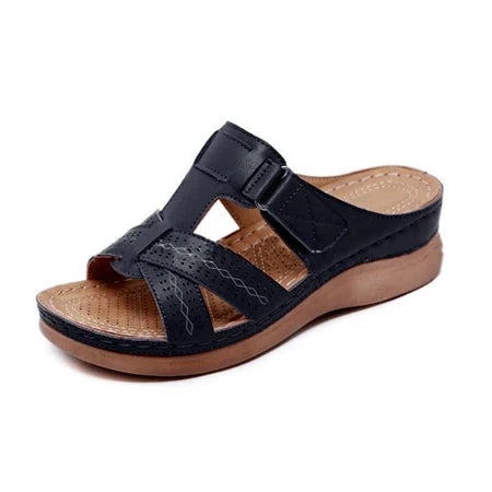 Luna Straps Women's Sandals in Vintage Leather Women's Shoes Blue Wolf Store 