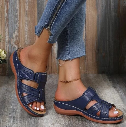 Luna Straps Women's Sandals in Vintage Leather Women's Shoes Blue Wolf Store Deep blue US 6 / UK 3.5 / EU 36 