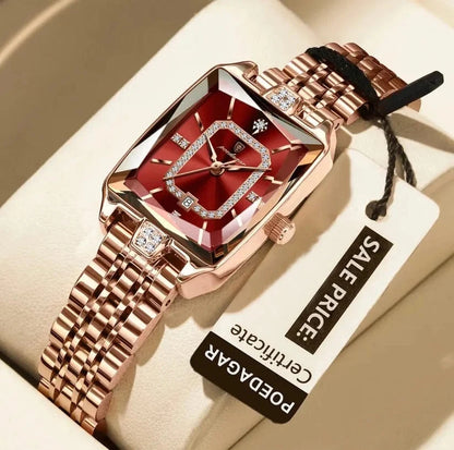 Lunaire Elegance Women's Luxury Watch Lunaire Elegance Women's Luxury Watch Rose Gold Red