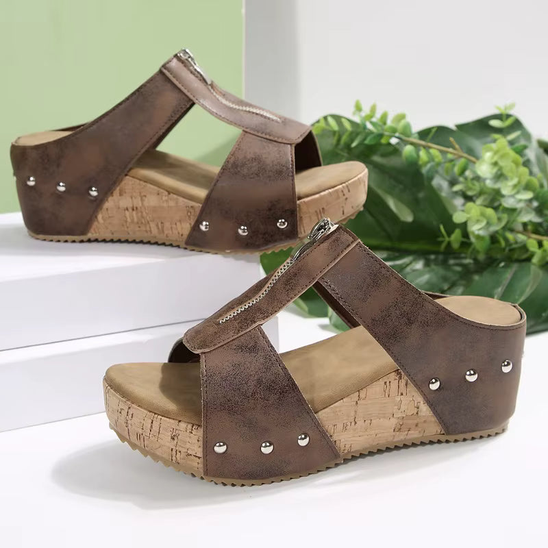 Lunelle - Wedge Platform Sandal Blue Wolf Store 