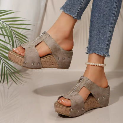 Lunelle - Wedge Platform Sandal Blue Wolf Store 