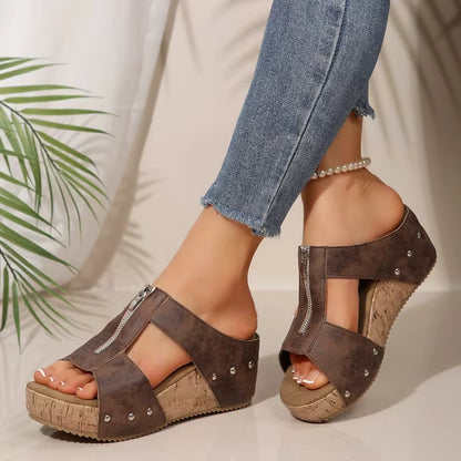 Lunelle - Wedge Platform Sandal Blue Wolf Store 