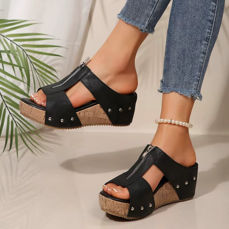 Lunelle - Wedge Platform Sandal Blue Wolf Store 
